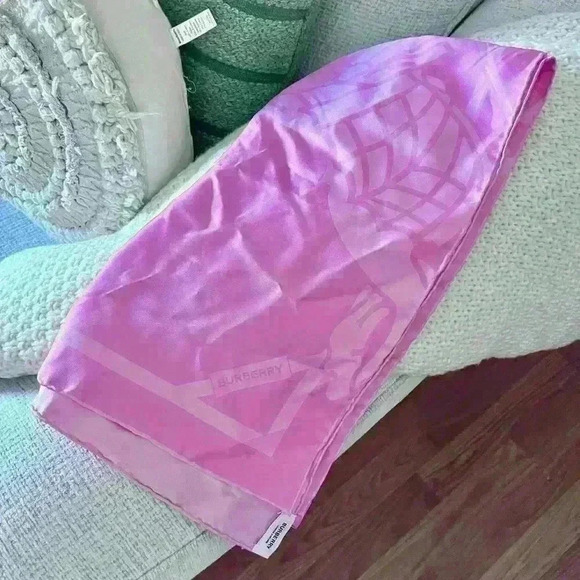 Burberry Pink Equestrian Knight Silk Scarf - Picture 8 of 10